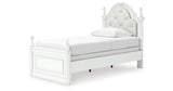 Kozlani Twin Upholstered Panel Bed with Dresser and Nightstand in White from Ashley Furniture - Luna Furniture
