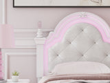 Kozlani Twin Upholstered Panel Bed, Dresser and Mirror from Ashley Furniture - Luna Furniture