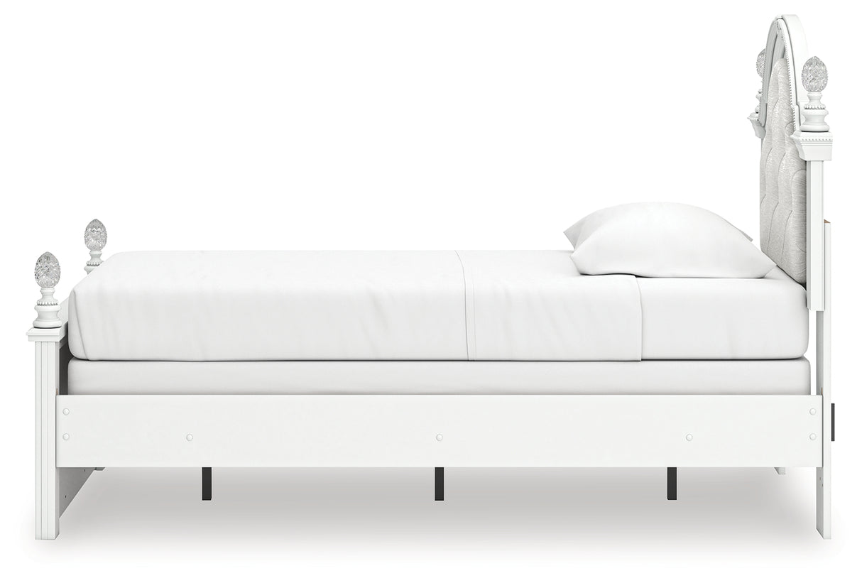Kozlani Twin Upholstered Panel Bed, Dresser and Mirror from Ashley Furniture - Luna Furniture