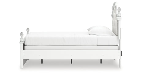 Kozlani Twin Upholstered Panel Bed with Dresser and Nightstand in White from Ashley - Luna Furniture