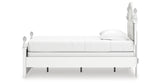 Kozlani Twin Upholstered Panel Bed with Mirrored Dresser in White from Ashley Furniture - Luna Furniture