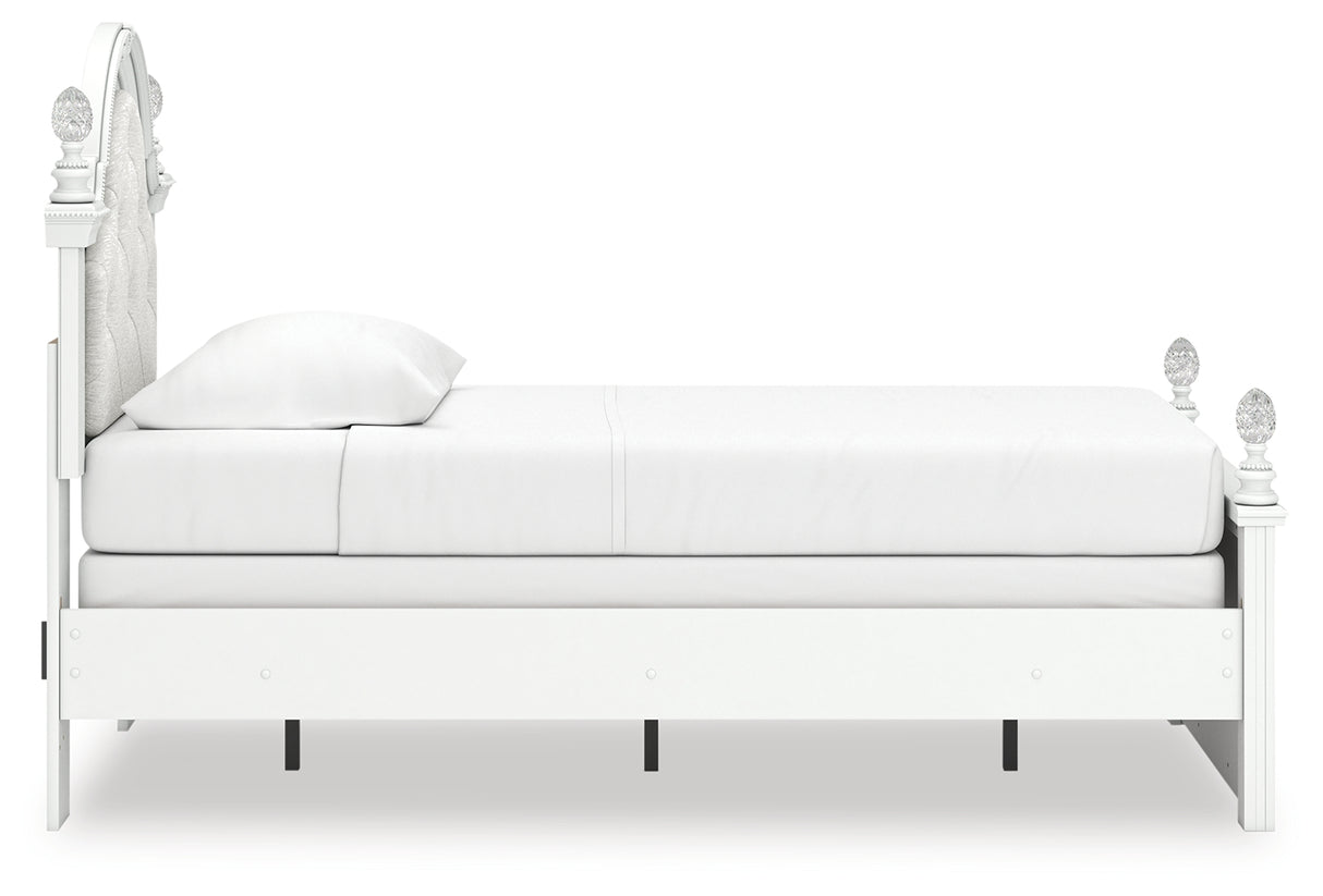 Kozlani Twin Upholstered Panel Bed, Dresser and Mirror from Ashley Furniture - Luna Furniture