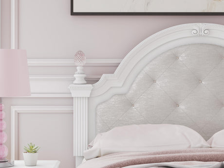 Kozlani White Full Upholstered Panel Bed with Storage from Ashley Furniture - Luna Furniture