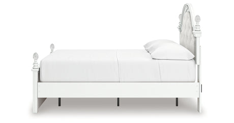 Kozlani Full Upholstered Panel Storage Bed with Dresser in White from Ashley - Luna Furniture
