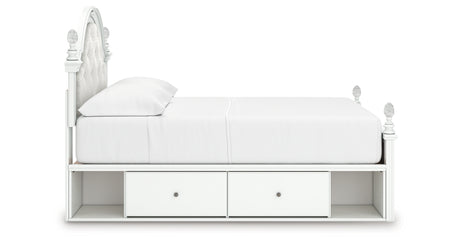 Kozlani White Full Upholstered Panel Storage Bed from Ashley Furniture - Luna Furniture