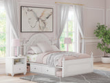 Kozlani White Full Upholstered Panel Bed with Storage from Ashley Furniture - Luna Furniture