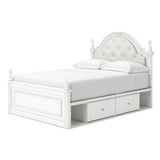 Kozlani White Full Upholstered Panel Bed with Storage from Ashley - Luna Furniture