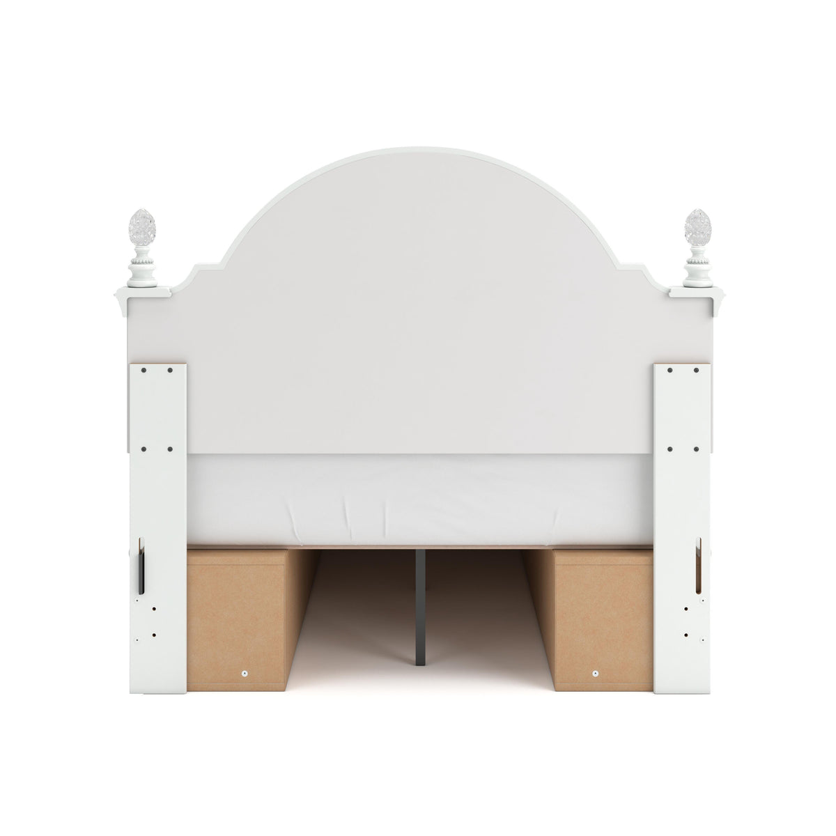 Kozlani White Full Upholstered Panel Bed with Storage from Ashley - Luna Furniture