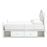Kozlani White Full Upholstered Panel Bed with Storage from Ashley - Luna Furniture