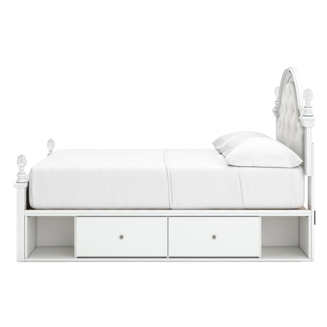 Kozlani White Full Upholstered Panel Bed with Storage from Ashley - Luna Furniture