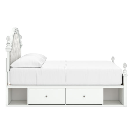 Kozlani White Full Upholstered Panel Bed with Storage from Ashley - Luna Furniture