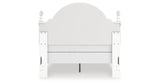 Kozlani Full Upholstered Panel Bed with Mirrored Dresser in White from Ashley Furniture - Luna Furniture