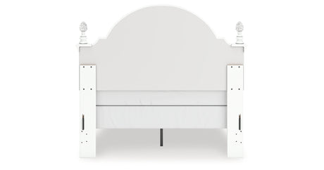 Kozlani Full Upholstered Panel Bed with Mirrored Dresser and Nightstand in White from Ashley - Luna Furniture