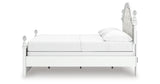 Kozlani Full Upholstered Panel Bed with Mirrored Dresser and Nightstand in White from Ashley Furniture - Luna Furniture
