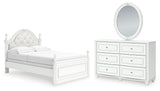 Kozlani Full Upholstered Panel Bed, Dresser and Mirror from Ashley Furniture - Luna Furniture
