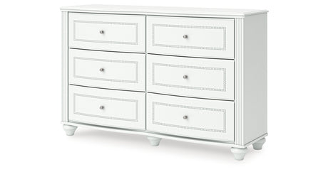 Kozlani Full Upholstered Panel Storage Bed with Dresser in White from Ashley - Luna Furniture