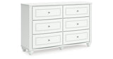 Kozlani Twin Upholstered Panel Storage Bed with Dresser and Chest in White from Ashley - Luna Furniture