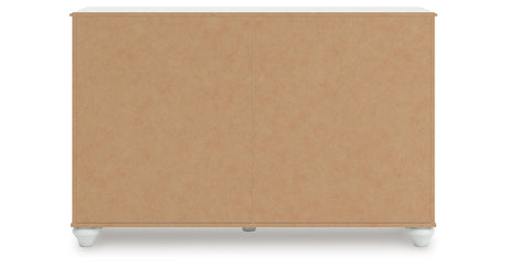 Kozlani Full Upholstered Panel Bed with Dresser and Chest in White from Ashley - Luna Furniture