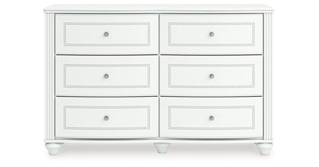 Kozlani Twin Upholstered Panel Bed with Dresser and Nightstand in White from Ashley - Luna Furniture
