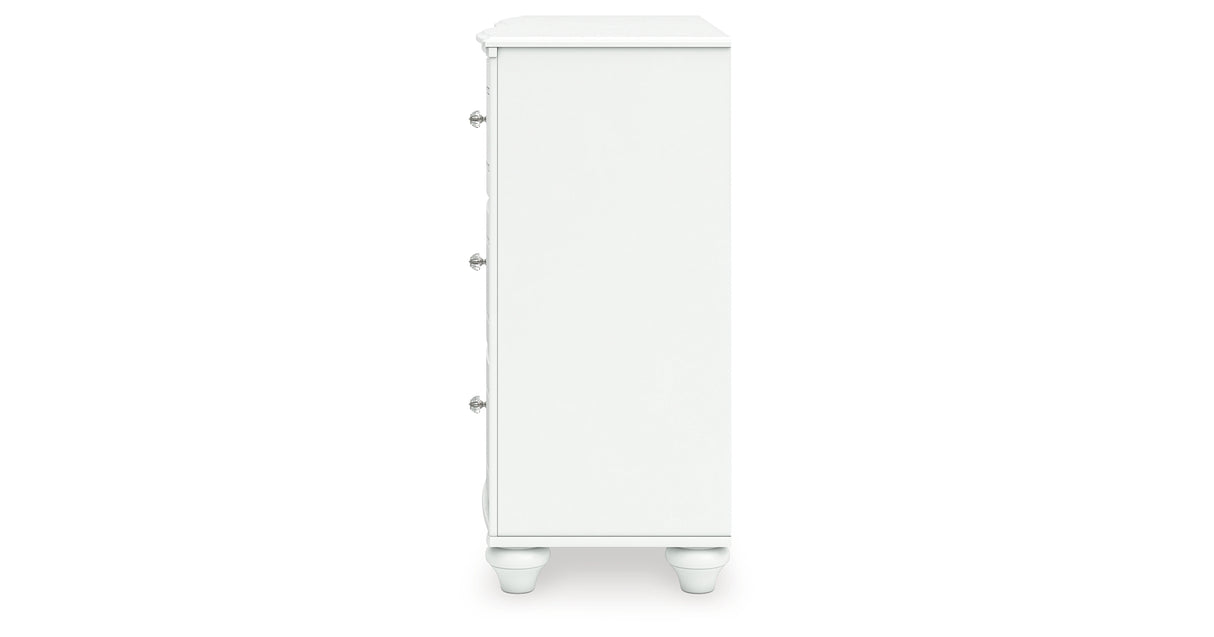 Kozlani Twin Upholstered Panel Storage Bed with Dresser in White from Ashley - Luna Furniture