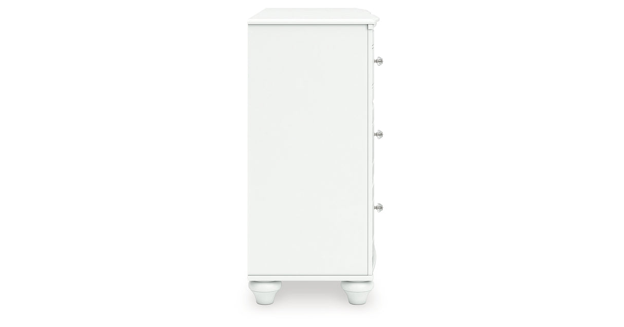 Kozlani Full Upholstered Panel Storage Bed with Dresser and Chest in White from Ashley - Luna Furniture