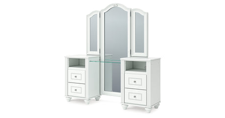 Kozlani White Vanity with Mirror from Ashley - Luna Furniture