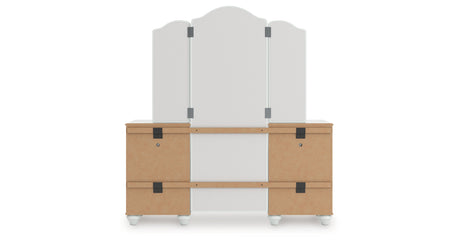 Kozlani Vanity, Mirror and Stool from Ashley Furniture - Luna Furniture