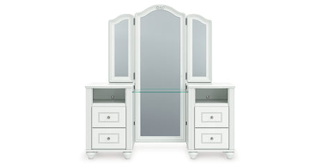 Kozlani Vanity, Mirror and Stool from Ashley Furniture - Luna Furniture