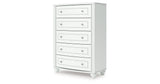 Kozlani Twin Upholstered Panel Storage Bed with Dresser and Chest in White from Ashley - Luna Furniture