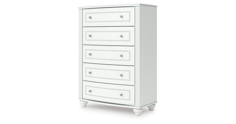 Kozlani Twin Upholstered Panel Storage Bed with Dresser and Chest in White from Ashley - Luna Furniture