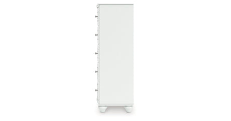 Kozlani Twin Upholstered Panel Bed with Dresser and Chest in White from Ashley - Luna Furniture
