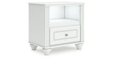 Kozlani Twin Upholstered Panel Storage Bed with Dresser and Nightstand in White from Ashley - Luna Furniture