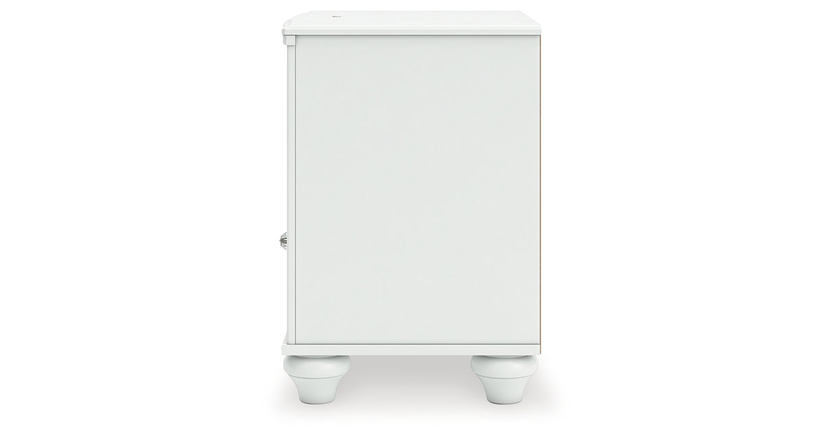 Kozlani Full Upholstered Panel Bed with Dresser and Nightstand in White from Ashley Furniture - Luna Furniture