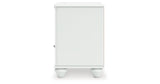 Kozlani Full Upholstered Panel Storage Bed with Mirrored Dresser and Nightstand in White from Ashley - Luna Furniture