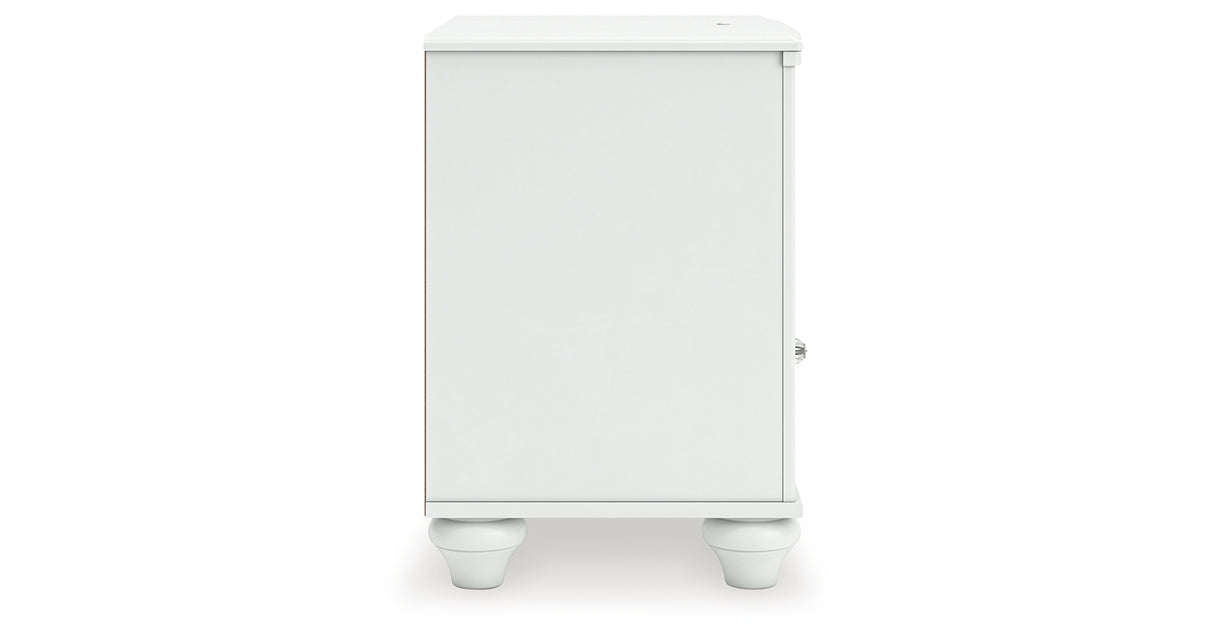 Kozlani Full Upholstered Panel Storage Bed with Dresser and Nightstand in White from Ashley - Luna Furniture