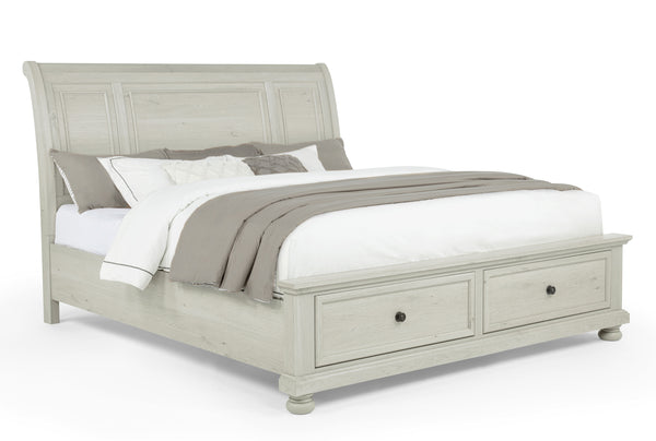 Claribelle White King Storage Sleigh Bed