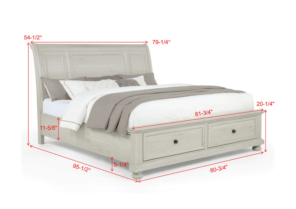 Claribelle White Storage Sleigh Bedroom Set from Crown Mark - Luna Furniture