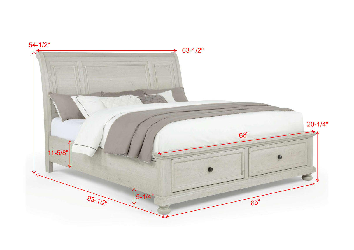 Claribelle White Storage Sleigh Bedroom Set from Crown Mark - Luna Furniture