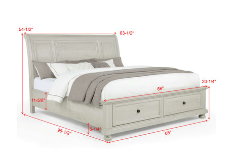 Claribelle White Queen Storage Sleigh Bed from Crown Mark - Luna Furniture