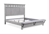 Beckett Rustic Gray Footboard Bench Panel Bedroom Set from Crown Mark - Luna Furniture