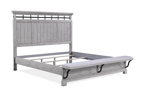 Beckett Rustic Gray Footboard Bench Panel Bedroom Set from Crown Mark - Luna Furniture