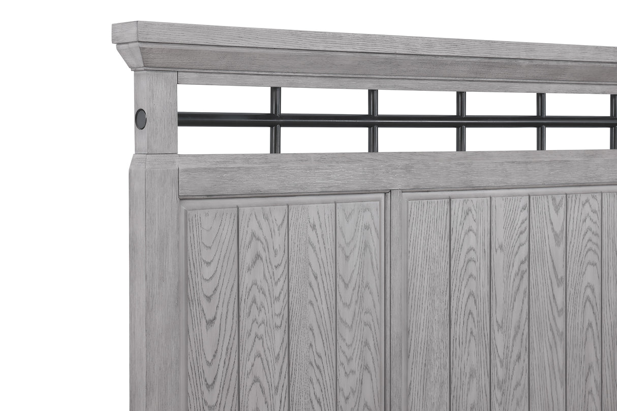 Beckett Rustic Gray Footboard Bench Panel Bedroom Set from Crown Mark - Luna Furniture