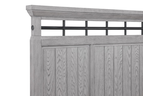 Beckett Rustic Gray Footboard Bench Panel Bedroom Set from Crown Mark - Luna Furniture