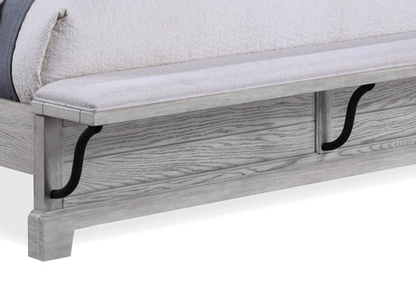 Beckett Rustic Gray Queen Footboard Bench Panel Bed from Crown Mark - Luna Furniture