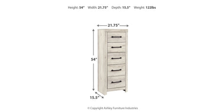 Cambeck Whitewash Narrow Chest of Drawers from Ashley Furniture - Luna Furniture