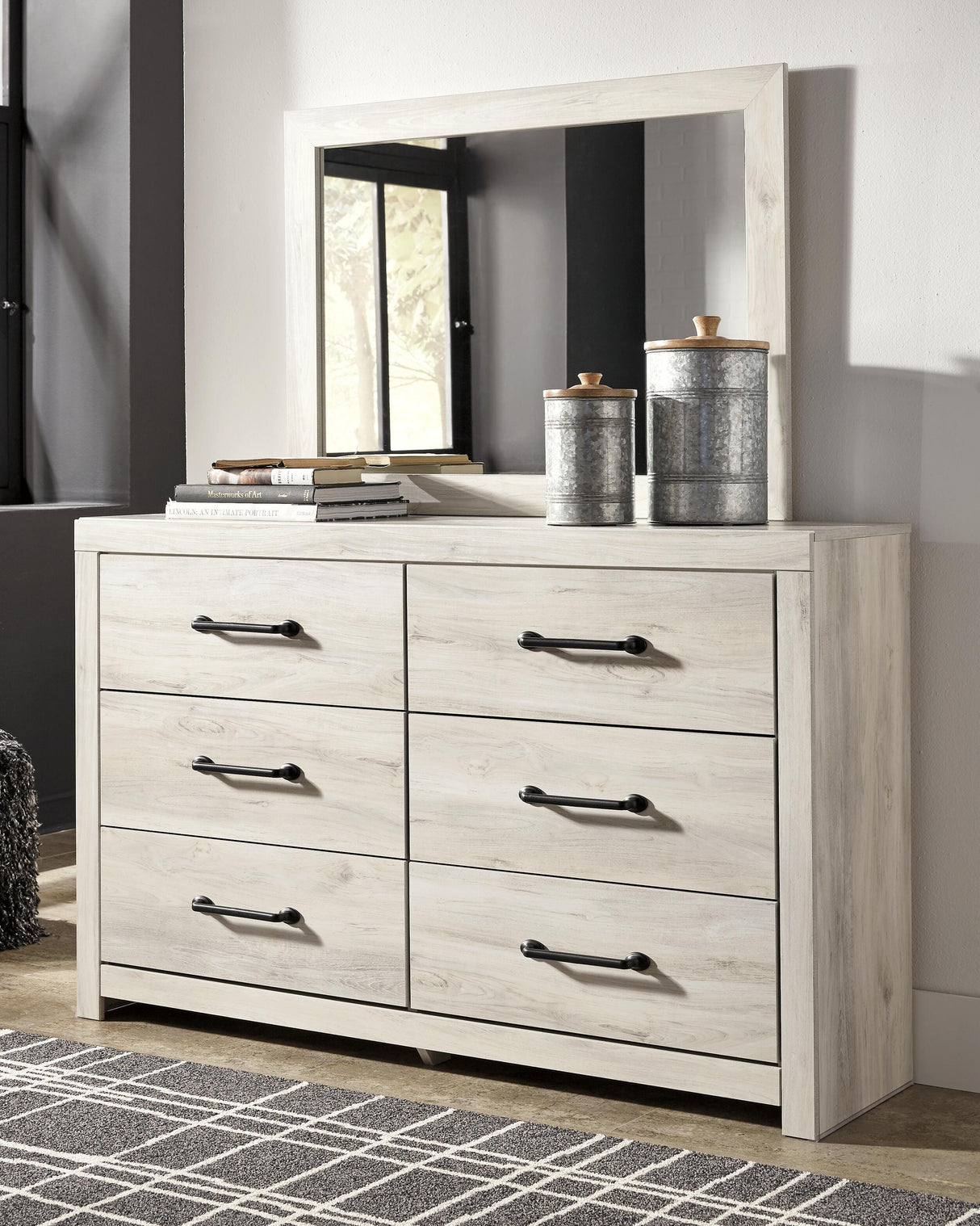 Cambeck Whitewash Dresser and Mirror from Ashley Furniture - Luna Furniture