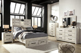 Cambeck Whitewash Full Panel Bed, Dresser, Mirror and Nightstand from Ashley Furniture - Luna Furniture