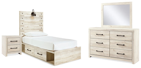 Cambeck Whitewash Storage Youth Platform Bedroom Set with 2 Drawers from Ashley Furniture - Luna Furniture
