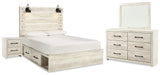 Cambeck Whitewash Storage Platform Bedroom Set with 4 Drawers from Ashley - Luna Furniture