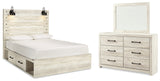 Cambeck Whitewash Storage Platform Bedroom Set with 4 Drawers from Ashley - Luna Furniture